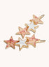 Marbelized Star Trio Clip - Colors: Pink Irridescent Sparkle & Mother of Pearl White